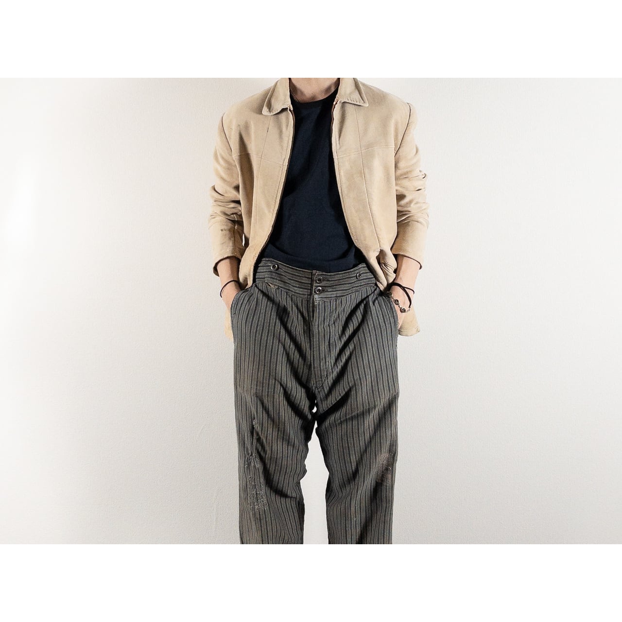 1950s "DOLMEN" French Brown Moleskin Cyclist Work Jacket