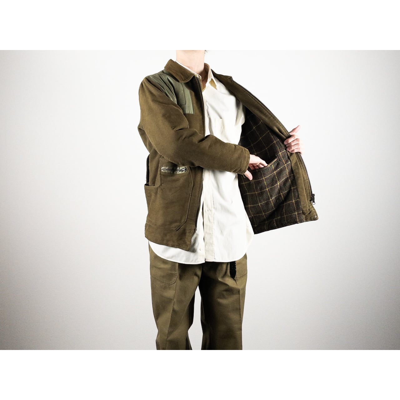 1970-80s "Italian Vintage" Khaki Cotton Hunting Jacket