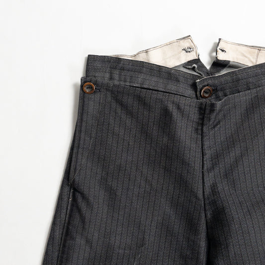 1930-40s "French Vintage" Gray Stripe Cowboy Trousers