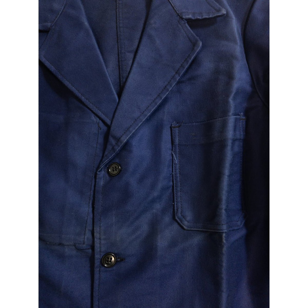 1950s "LE FORTEX" French Blue Moleskin Lapeled Work Jacket, Dead Stock