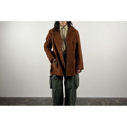1980s-90s "Canadian Vintage" Brown Suede Leather Jacket for Ladies