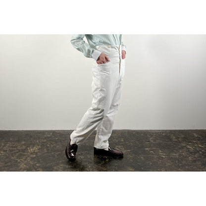 1900s "French Antique" Light Cotton White Work Trousers