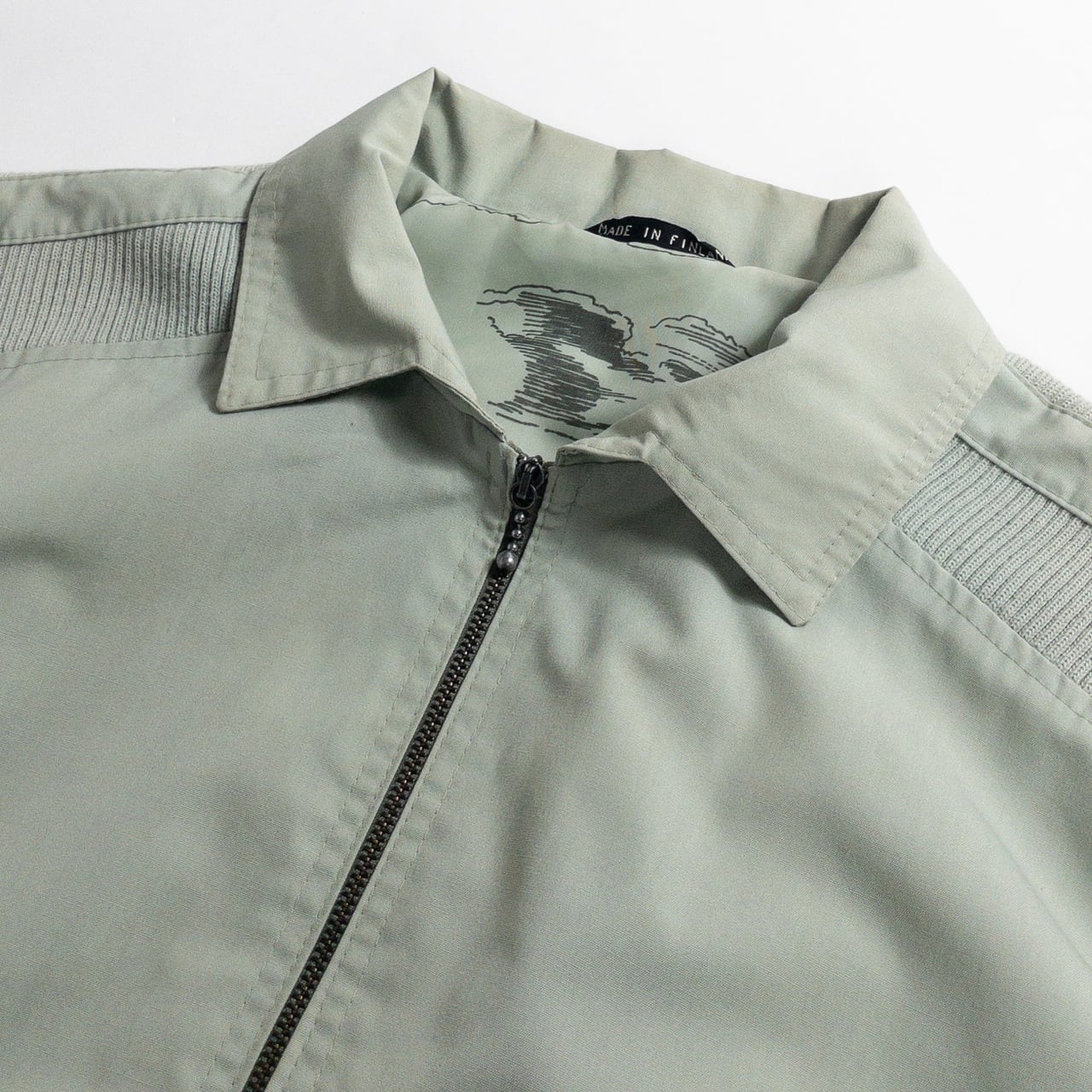 1990s "Made in Finland" Light Green Zip-Up Blouson