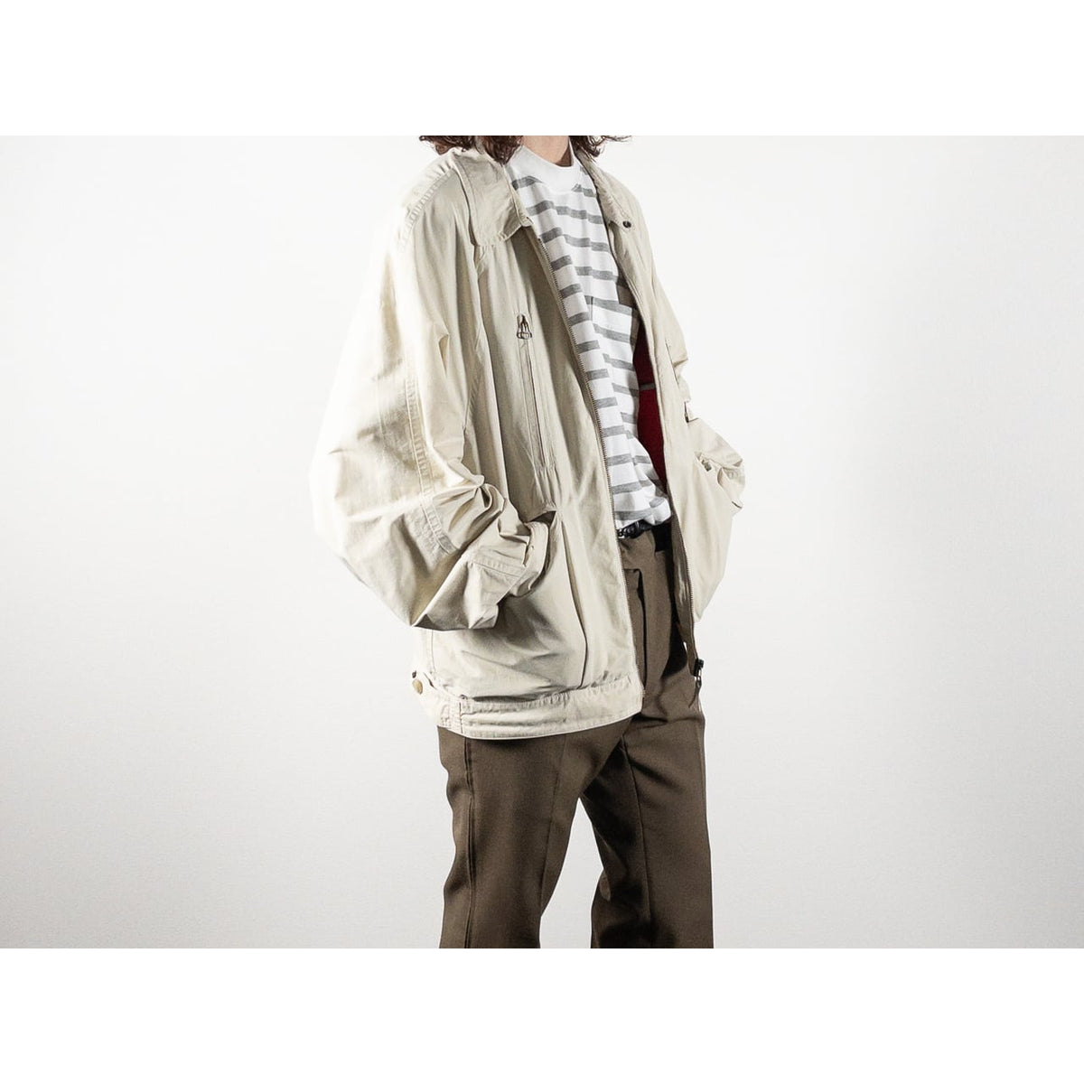 1990s "Made in Italy" Off White Cotton Sport Jacket