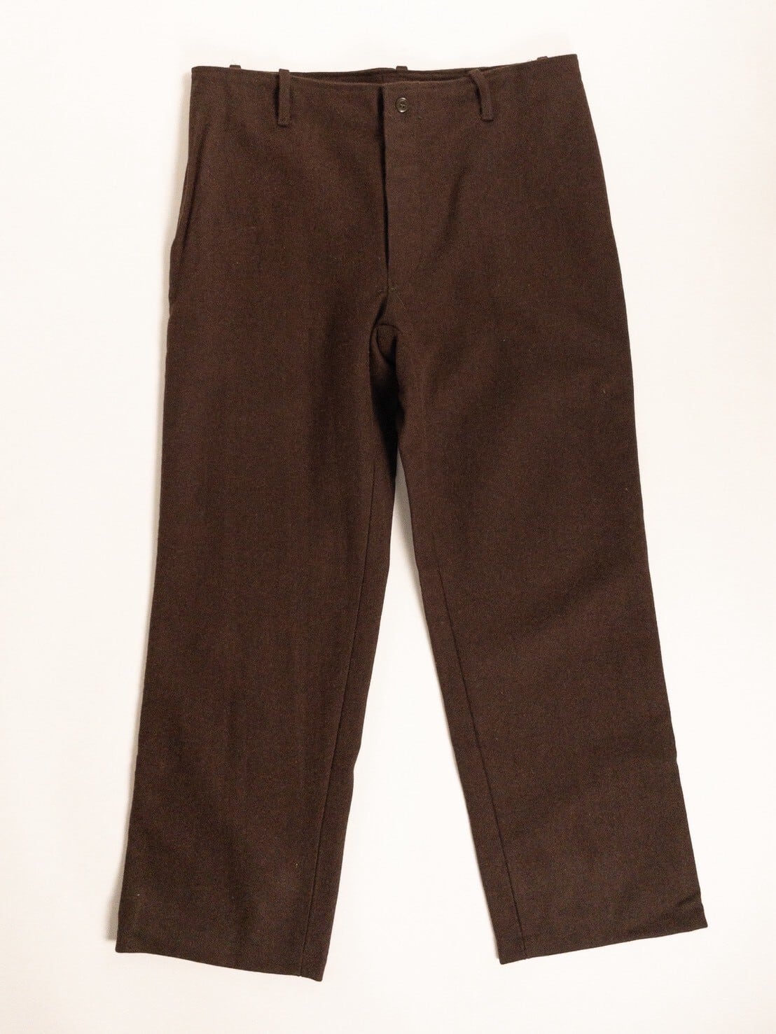 1960-70s Italian Army Brown Wool Hospital Trousers, Dead Stock