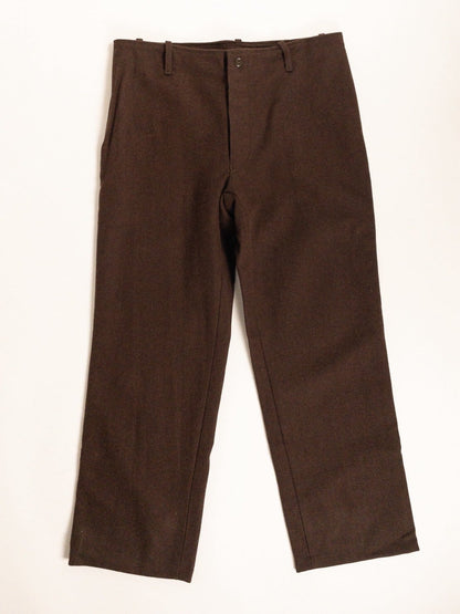 1960-70s Italian Army Brown Wool Hospital Trousers, Dead Stock