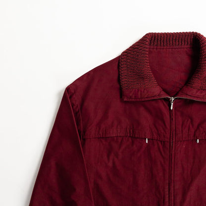 1960-70s "German Vintage" Wine Red Full Zipper Sport Jacket