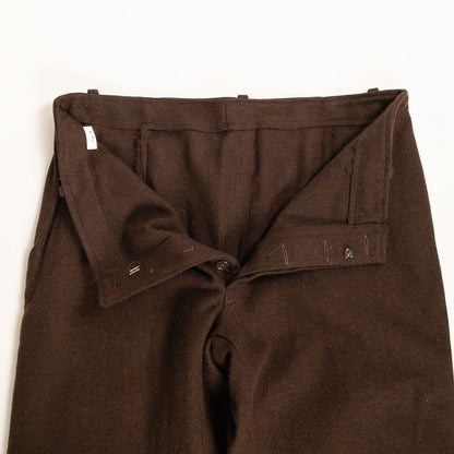 1960-70s Italian Army Brown Wool Hospital Trousers, Dead Stock