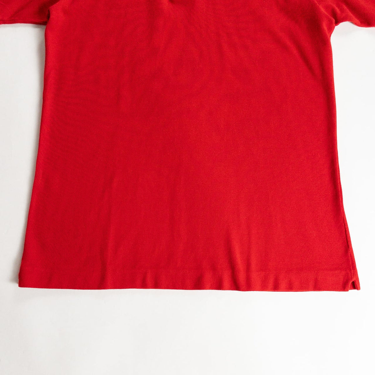 1980s "French LACOSTE" Red Cotton S/S Polo Shirt, Size 3