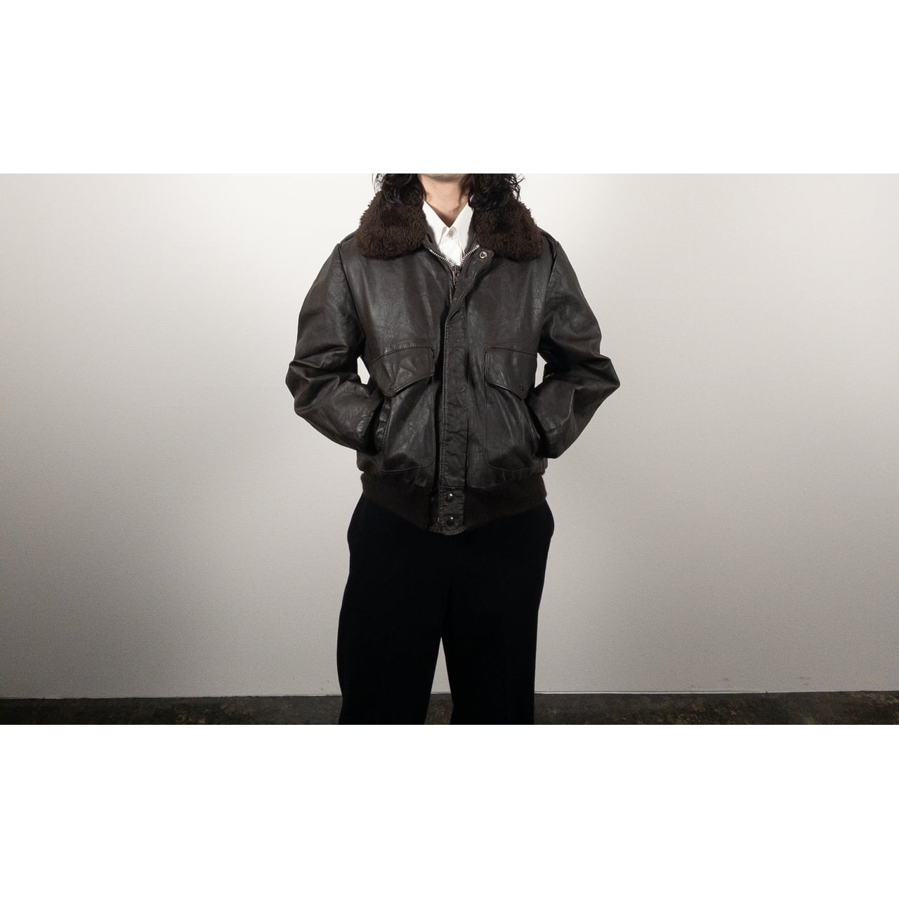 1970-80s "Made in USA" Brown Leather Boa Jacket