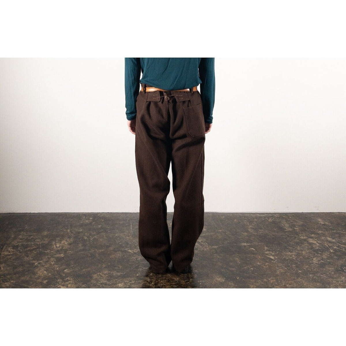 1960-70s Italian Army Brown Wool Hospital Trousers, Dead Stock