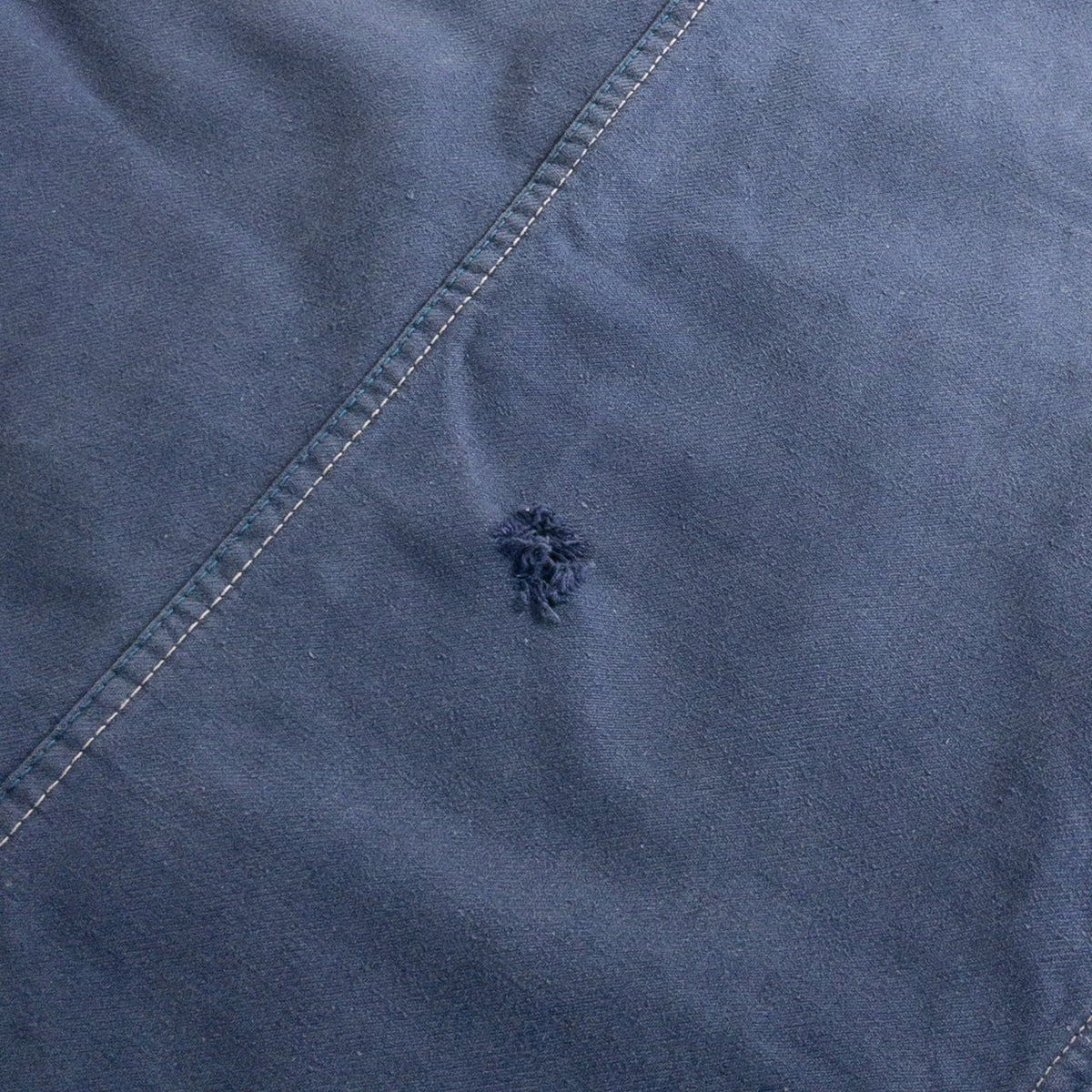1950s "AU FUSIL" French Faded Blue Cotton Twill Work Jacket