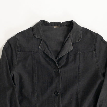 1940-50s "French Vintage" Light Black Moleskin Atelier Work Coat for Ladies