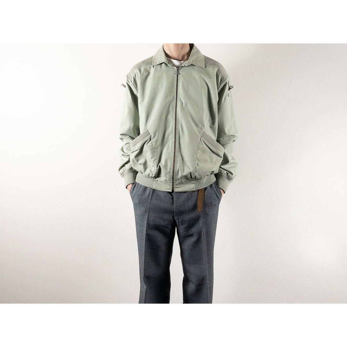 1990s "Made in Finland" Light Green Zip-Up Blouson