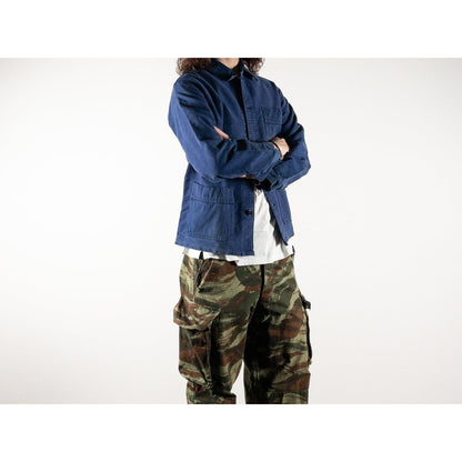 1960s "French Vintage" Faded Blue Moleskin Work Jacket
