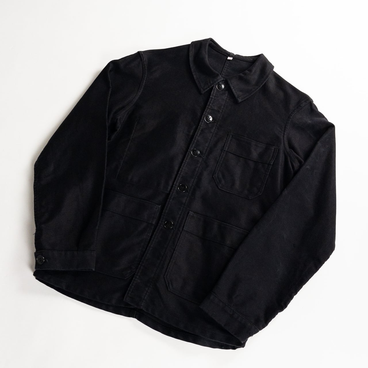 1960s "Adolphe Lafont" Black Moleskin Work Jacket