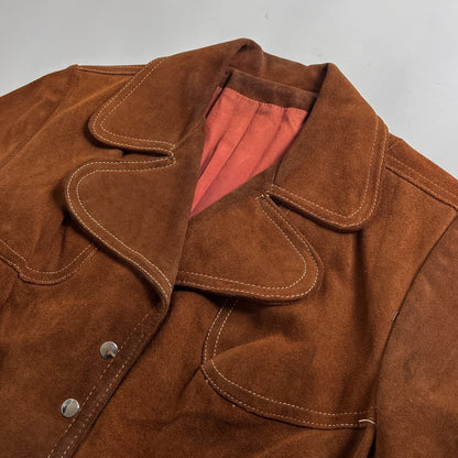 1980s-90s "Canadian Vintage" Brown Suede Leather Jacket for Ladies