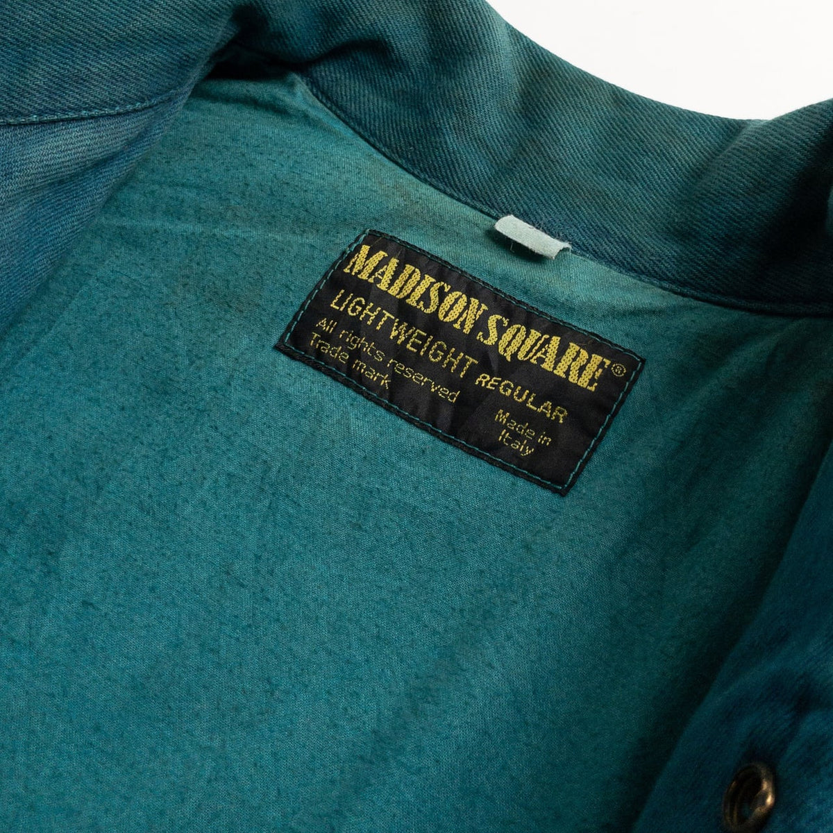 1990s "Made in Italy" Turquoise Blue Double Breasted Hunting Jacket