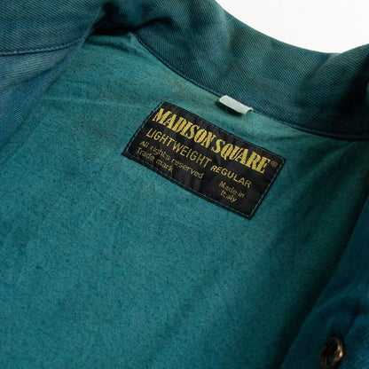 1990s "Made in Italy" Turquoise Blue Double Breasted Hunting Jacket