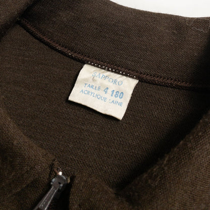 1980s-90s "French Vintage" Brown Acrylic Full Open Knit Jacket
