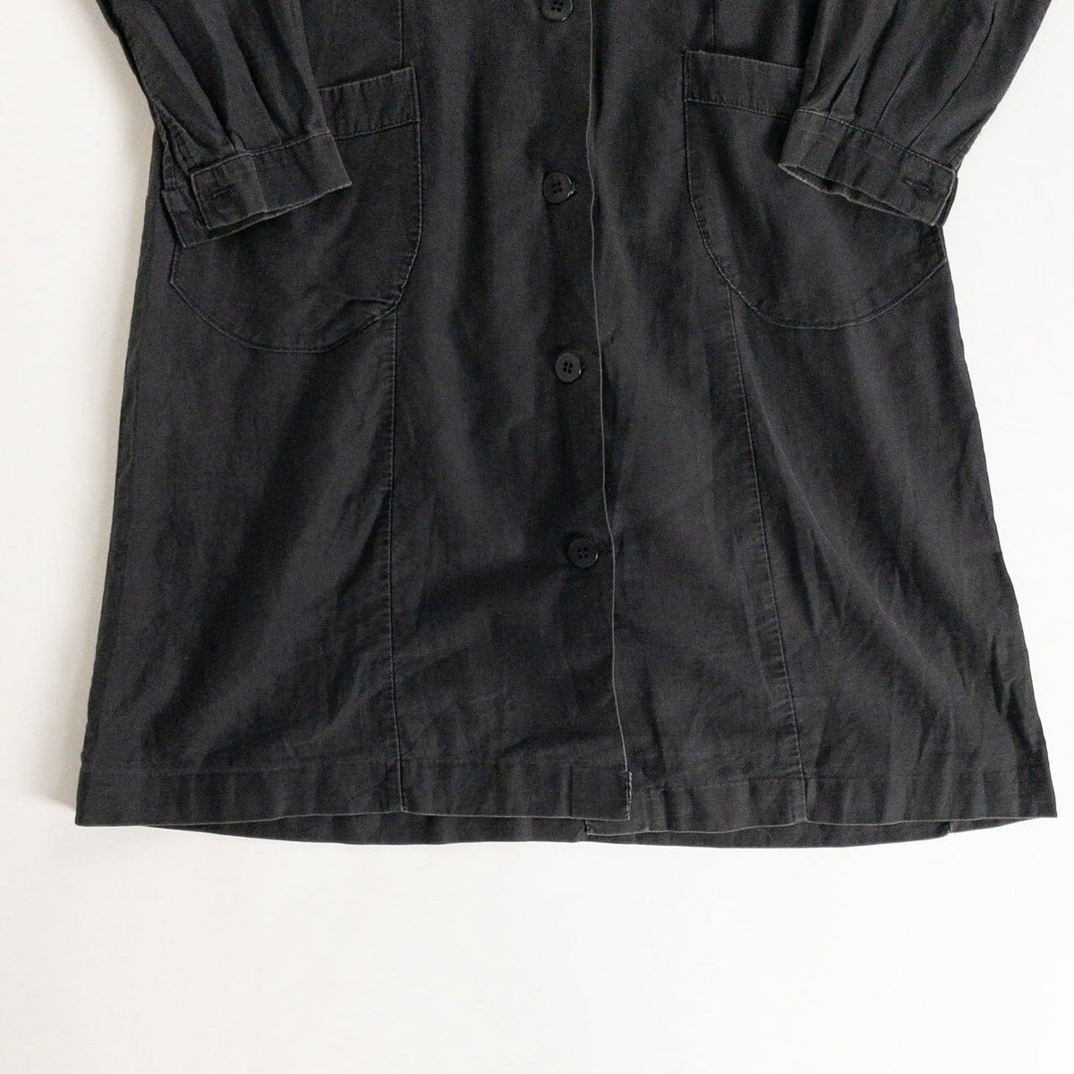 1940-50s "French Vintage" Light Black Moleskin Atelier Work Coat for Ladies