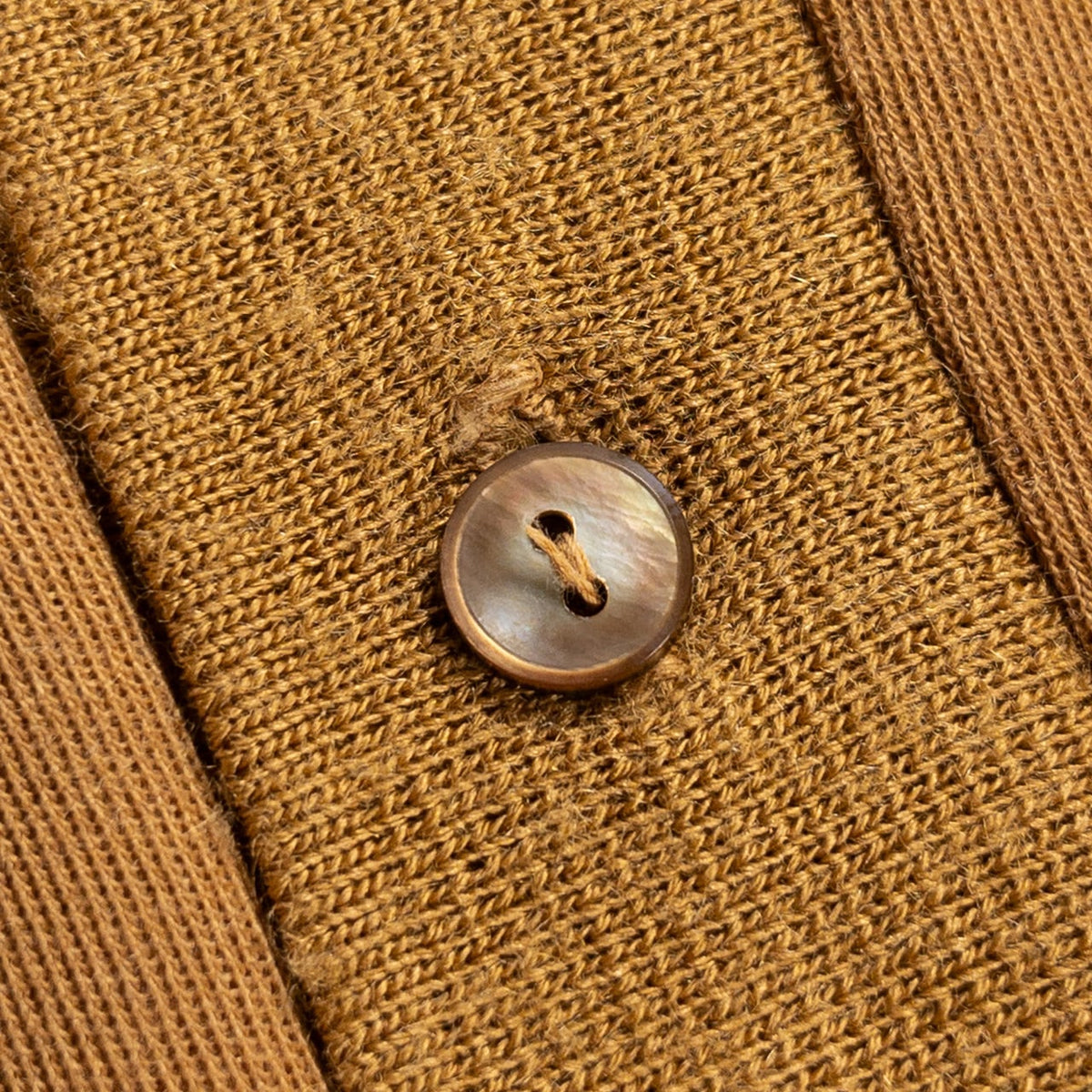 Old Yellow Brown Acrylic Knit Polo L/S Shirt