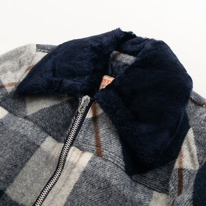1970s "Italian Vintage" Navy Wool Check Sport Jacket, Dead Stock