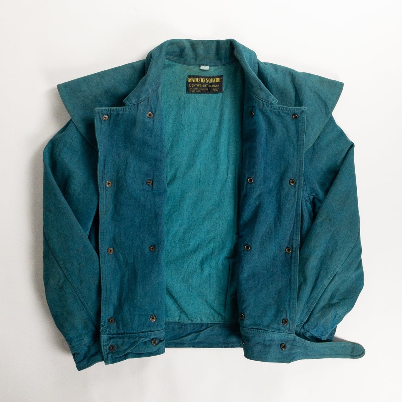 1990s "Made in Italy" Turquoise Blue Double Breasted Hunting Jacket