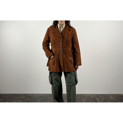 1980s-90s "Canadian Vintage" Brown Suede Leather Jacket for Ladies
