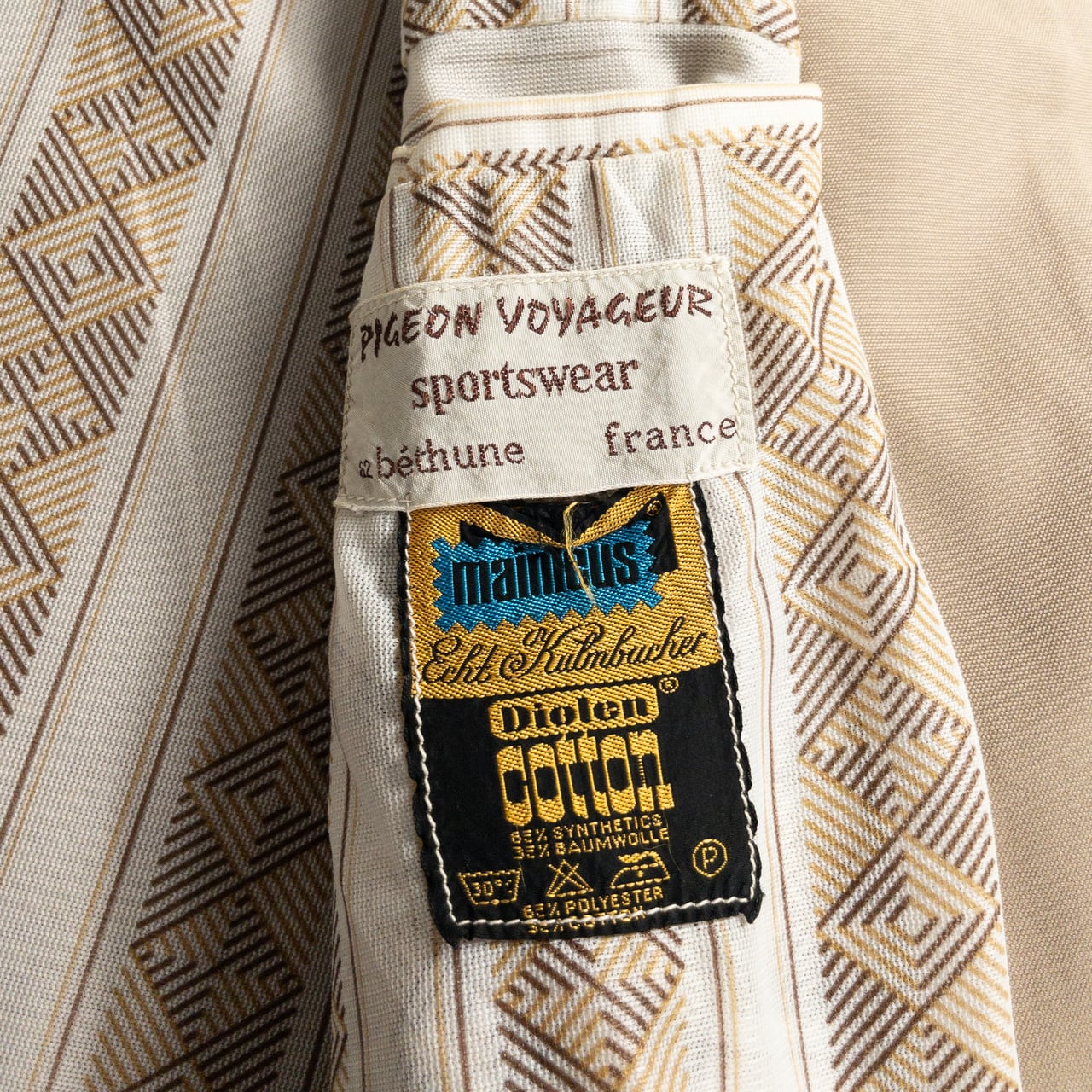 1980s "PIGEN VOYAGEUR" Beige Cotton Poly Sport Jacket