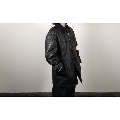 1940-50s "Swedish Millitary" Black Goatskin Leather Jacket