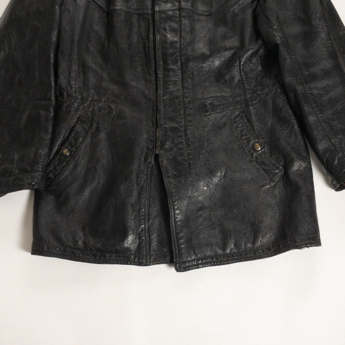 1940-50s "Swedish Millitary" Black Goatskin Leather Jacket
