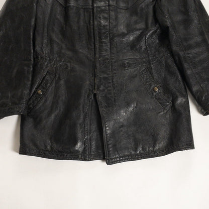 1940-50s "Swedish Millitary" Black Goatskin Leather Jacket