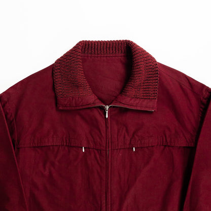 1960-70s "German Vintage" Wine Red Full Zipper Sport Jacket