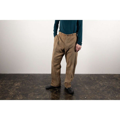 1930-40s "French Vintage" Light Brown Cotton Pique Work Trousers