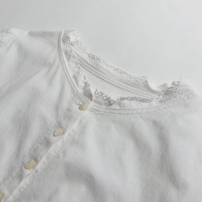Early 1900s French Antique White Cotton Shirt
