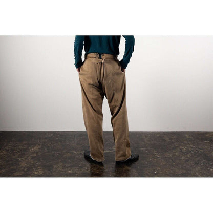 1930-40s "French Vintage" Light Brown Cotton Pique Work Trousers