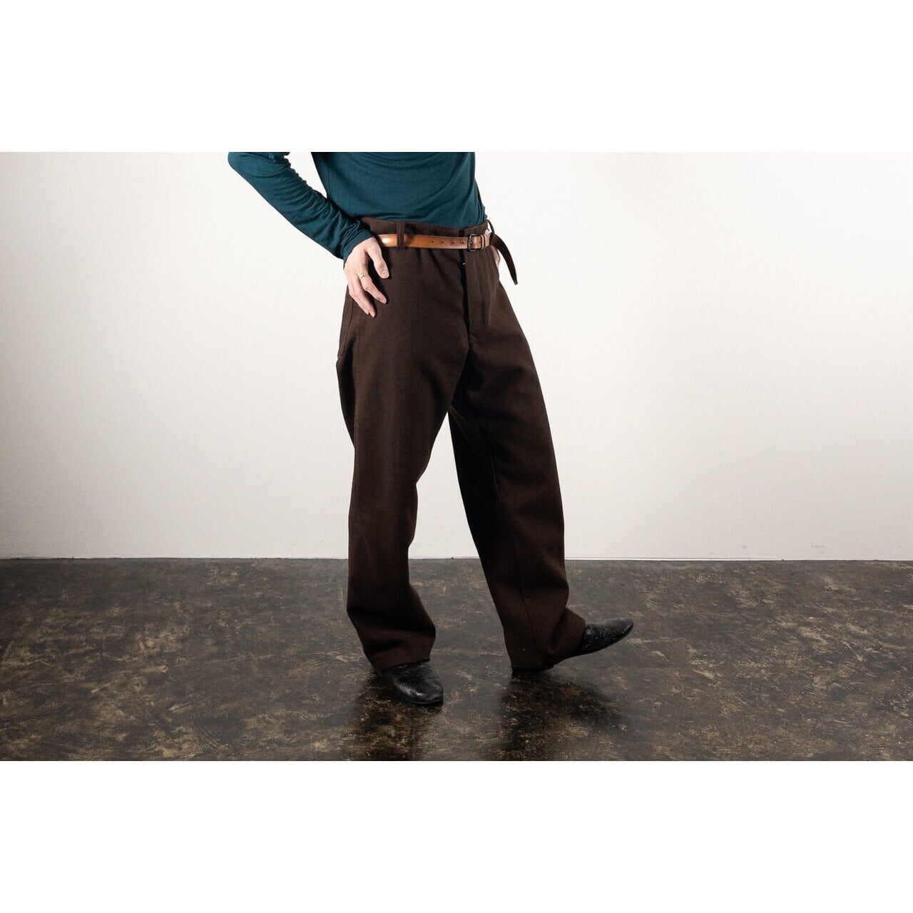 1960-70s Italian Army Brown Wool Hospital Trousers, Dead Stock