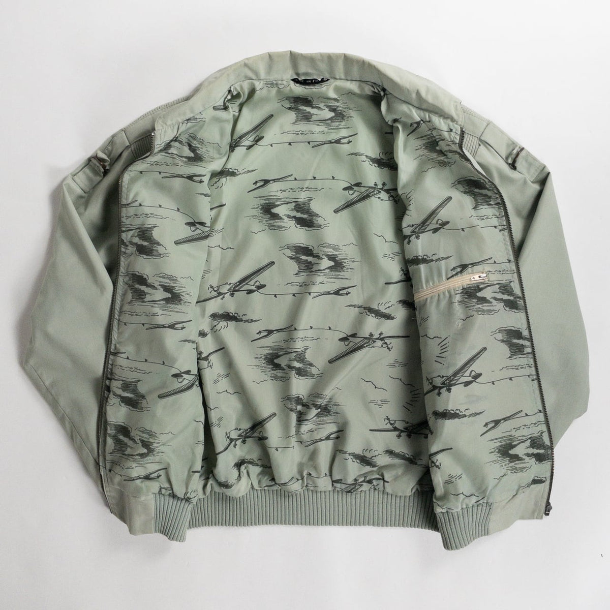 1990s "Made in Finland" Light Green Zip-Up Blouson