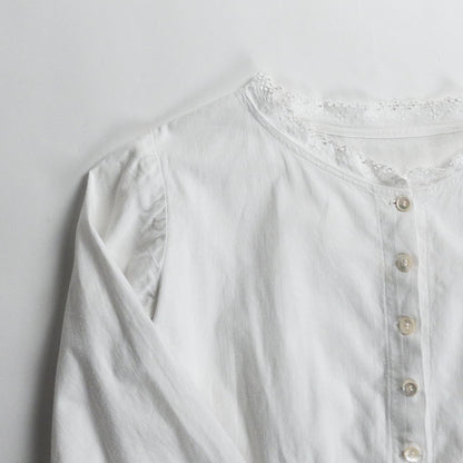 Early 1900s French Antique White Cotton Shirt