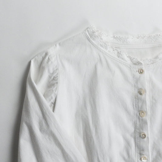 Early 1900s "French Antique" White Cotton Shirt