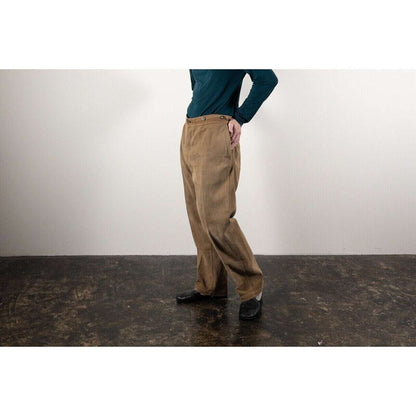 1930-40s "French Vintage" Light Brown Cotton Pique Work Trousers