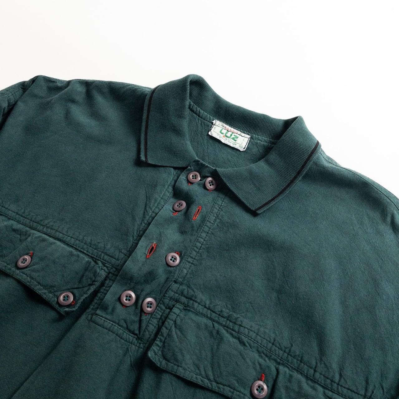 1990s "LUZ" Dark Green Cotton Anorak Pullover Jacket