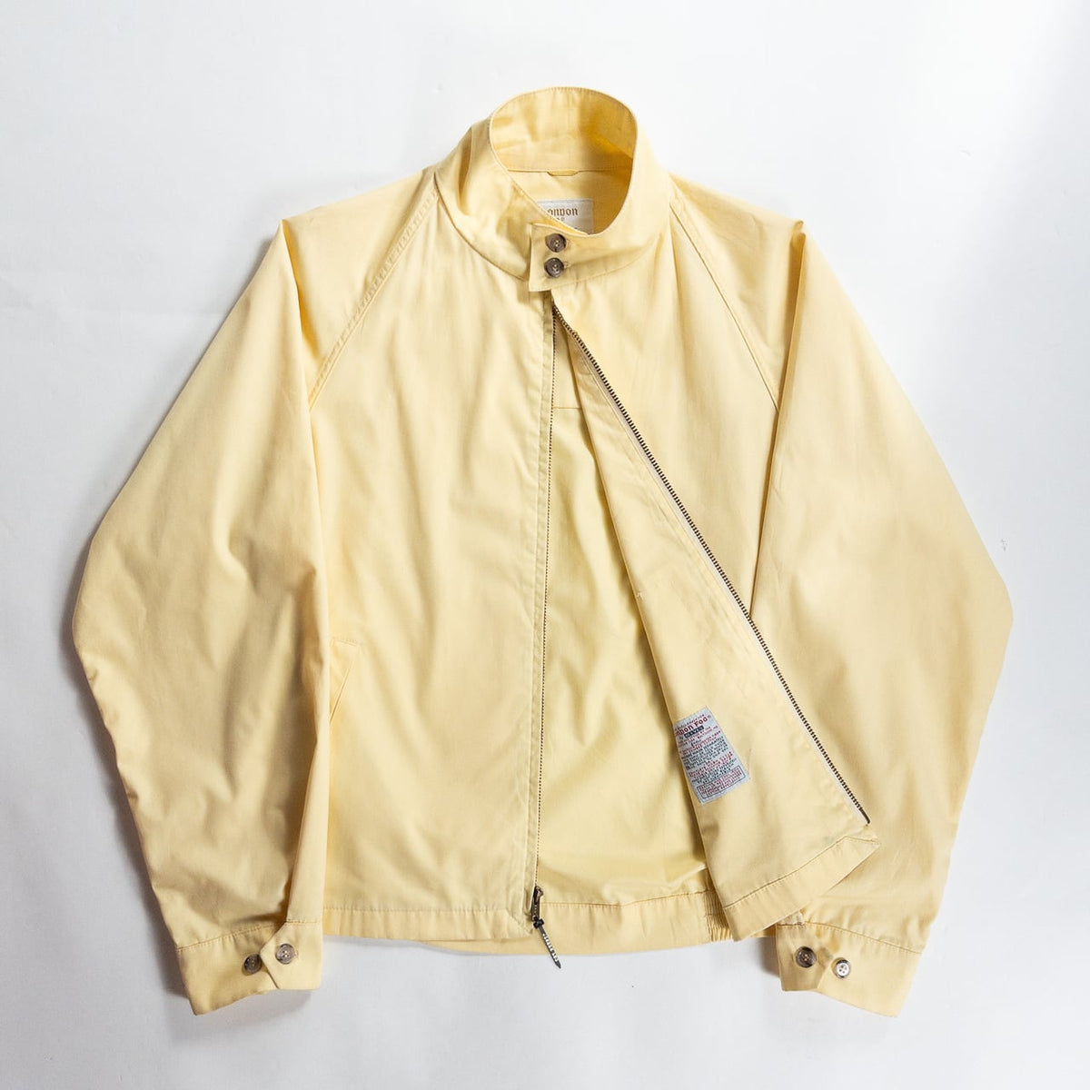 1990s "London Fog" Light Yellow Cotton Zip-Up Blouson Jacket