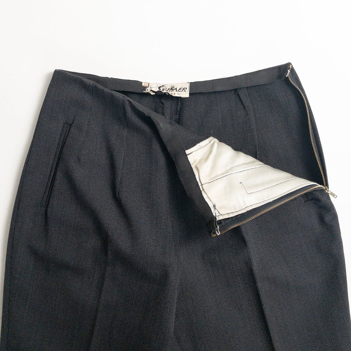1960s "French Vintage" Gray Stripe Cotton Pique Ski Trousers