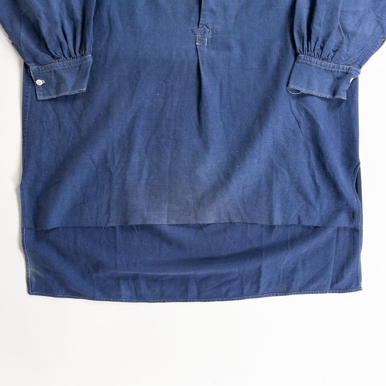 1940s "French Vintage" Faded Blue Cotton Twill Grandpa Work Shirt