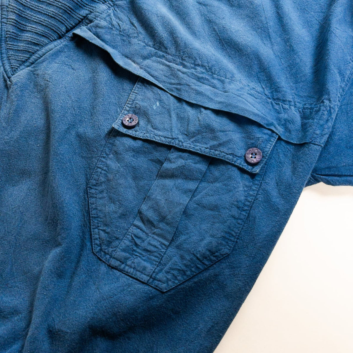 1980s "Euro Vintage" Blue Cotton Pullover Jacket