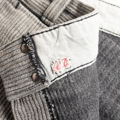 1950-60s "Le Mont St Michel" French Gray Cotton Pique Work Trousers