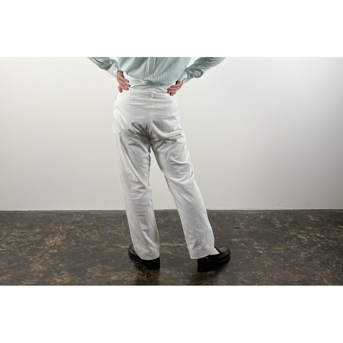 1900s "French Antique" Light Cotton White Work Trousers