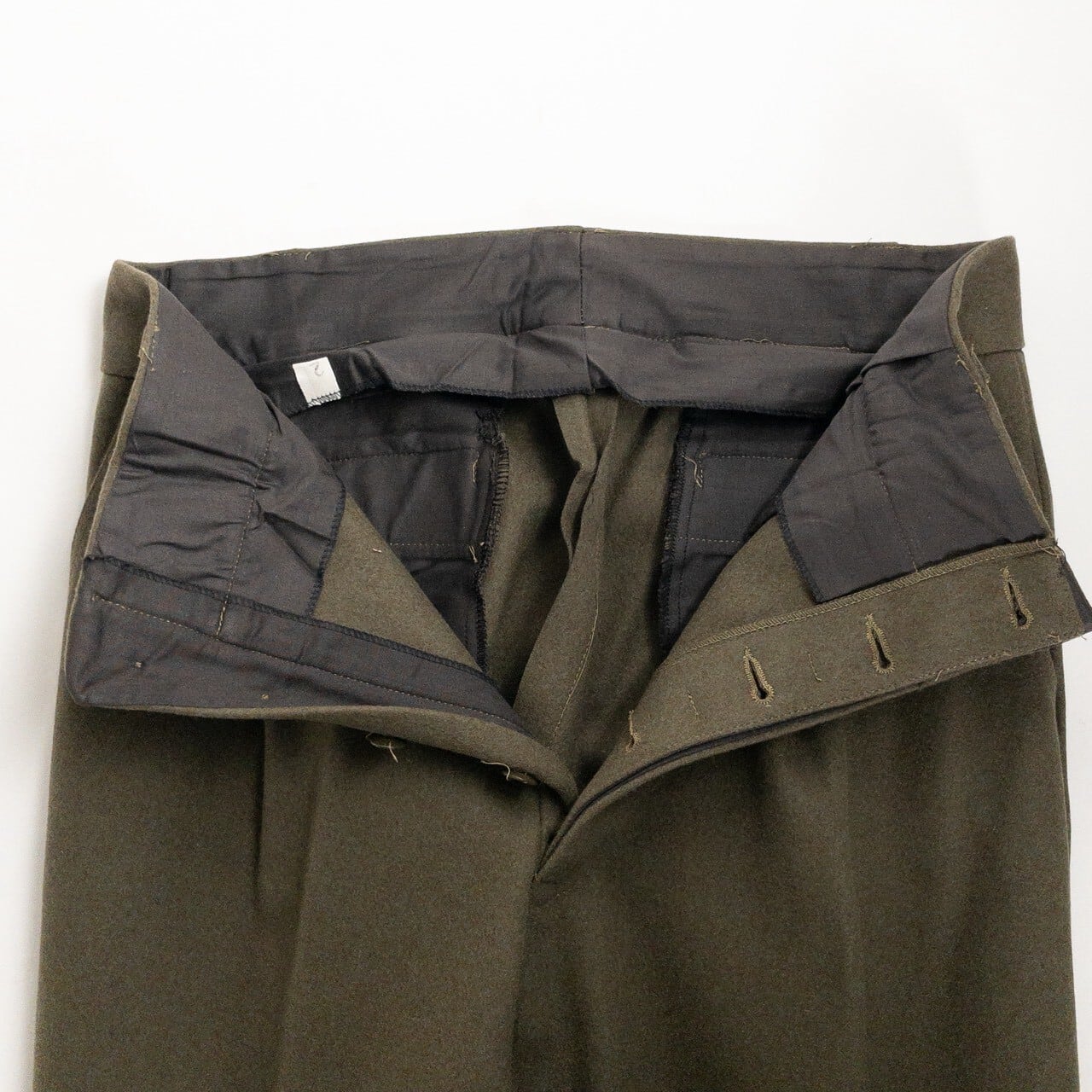Old "Italian Army" Olive Wool 1 Tack Trousers, Dead Stock